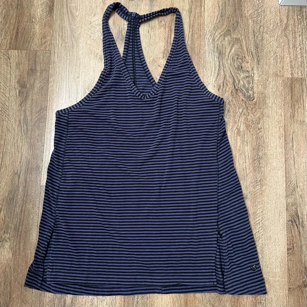 lululemon Mountain Tank Stripe Cadet‎ Purple Black
